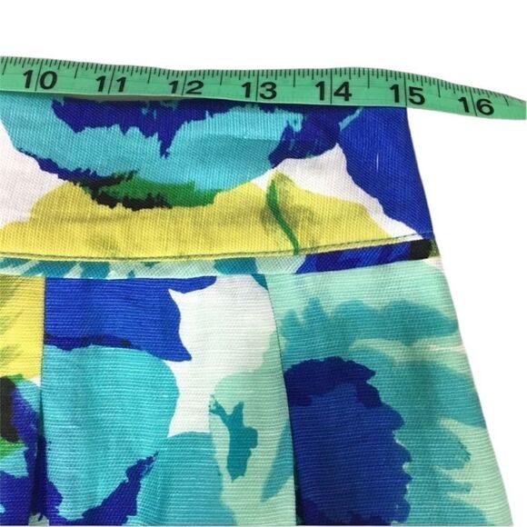ANN TAYLOR LOFT LINEN BLEND WATERCOLOR FLORAL PLEATED MINI SKIRT 6 - Picture 5 of 13